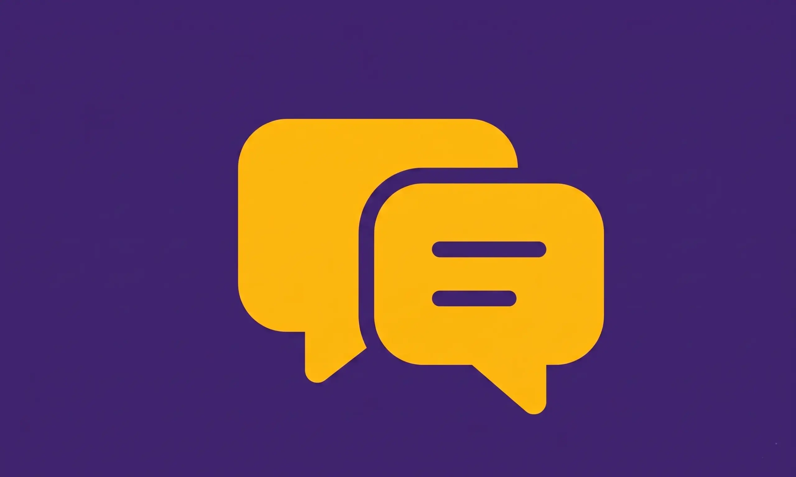 Icona live chat con due fumetti gialli
