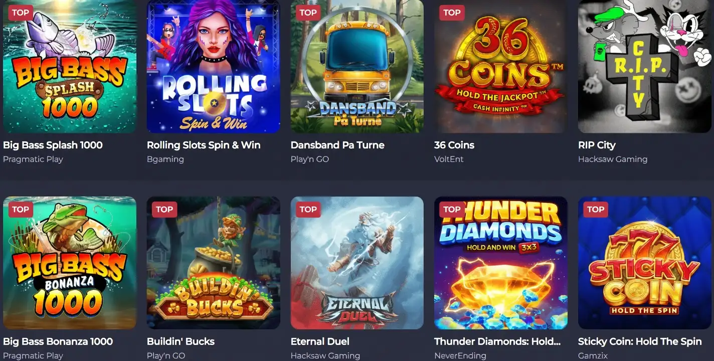Lobby del casinò con icone di giochi